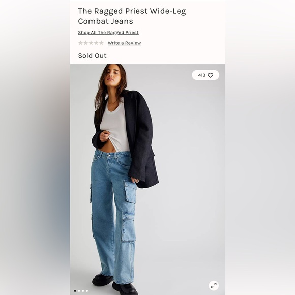 Free People Ragged Priest Wide Leg Combat Jean - Picture 4 of 12